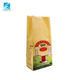 Custom Tea Pouch Printing Wire Roll Self-Sealing Bags Flat Bottom Pouch