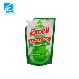 Pochettes personnalisées pour liquides Pochettes en plastique avec bec verseur pour liquide vaisselle imprimé