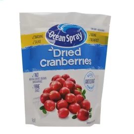 Custom Stand Up Pouch Packaging Dried Cranberries Snack Packaging Biodegradable Zipper Bags