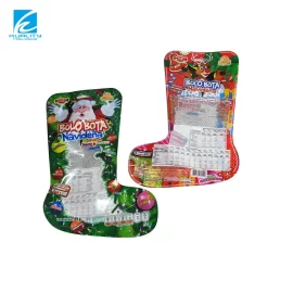 Custom Gummy Candy Packaging Christmas Snack Bags Shaped Pouch Manufacturer