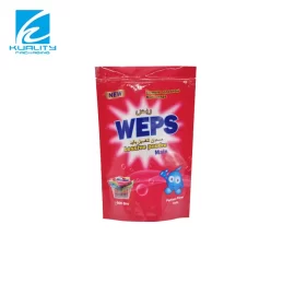 Custom Laundry Detergent Packaging Stand Up Pouch High Barrier Printed Logo with Zipper