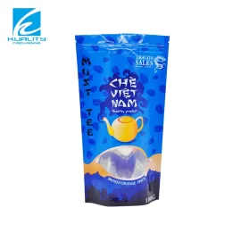 China Custom Tea Bag Packaging Plastic Laminated Stand Up Pouch with Zipper